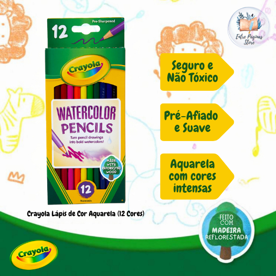 Crayola Lápis de Cor Aquarela Importado* - 12 Cores
