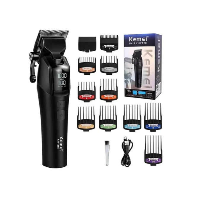 Máquina De Cortar Cabelo Profissional Kemei KM-1858 Para Homens-Corte De Sem Fio Com Lâmina DLC em Oferta na Shopee