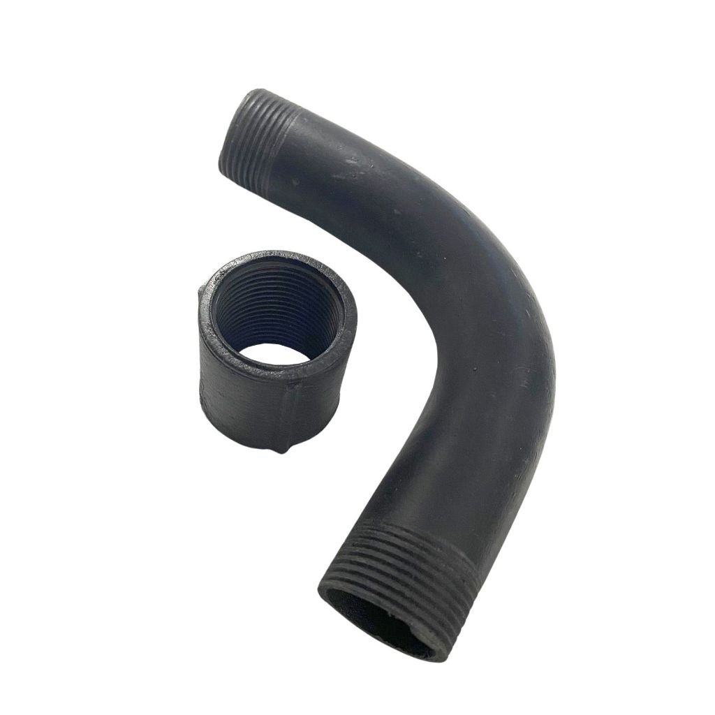 Kit Curva + Luva p/ Eletroduto PVC Rígido Antichama c/ Rosca (1/2, 3/4, 1", 1 1/4, 1 1/2)