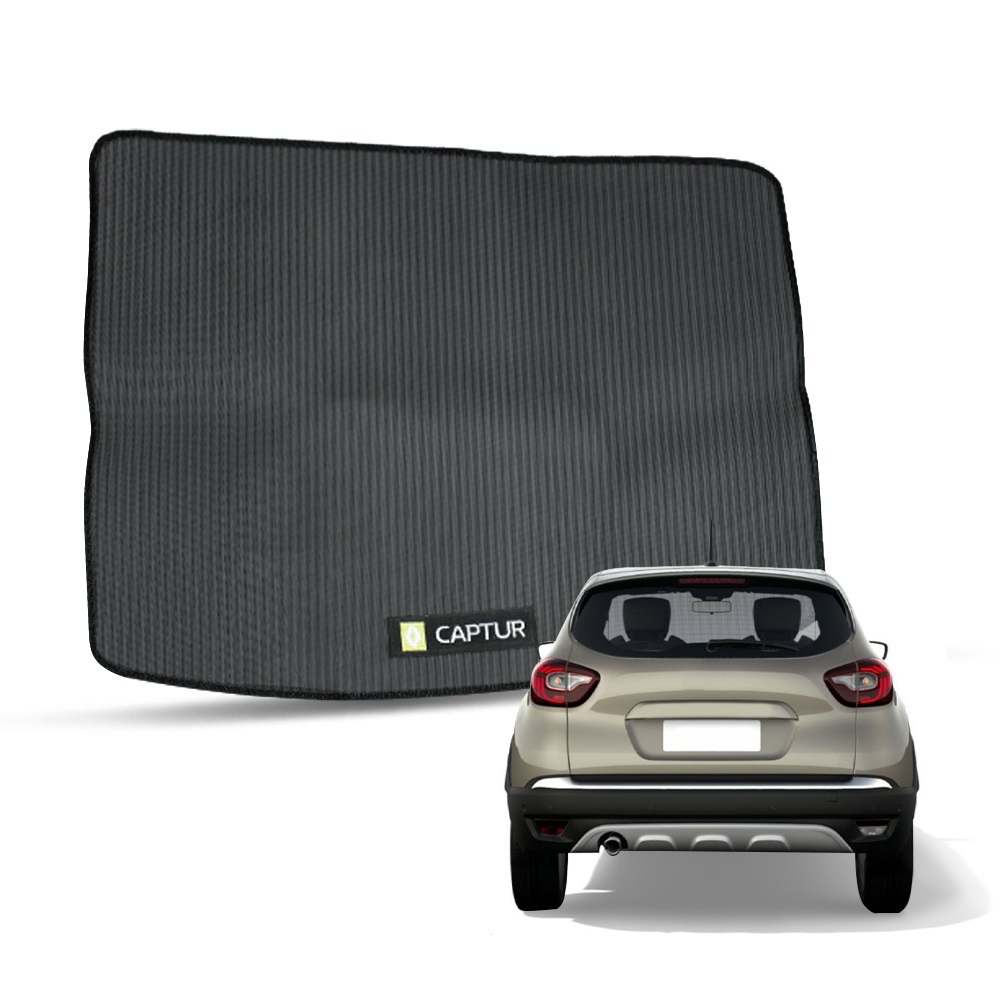 Tapete Porta Malas Captur 2017 a 2024 Borracha Impermeável Molde na Medida do Carro