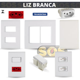 MÓDULO INTERRUPTOR, TOMADA 10A, 20A, RJ11, RJ45, PLACA 4X2, OU 4X4 COM SUPORTE LIZ BRANCA TRAMONTINA em Oferta na Shopee