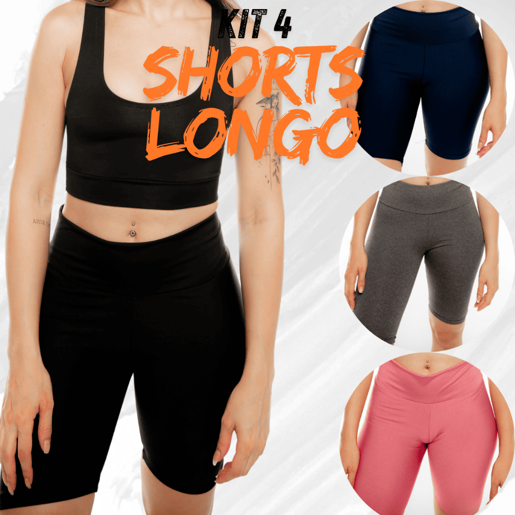 Kit 4 Shorts Suplex Legging Academia Cós Alto Não fica Transparente