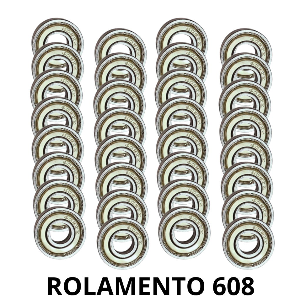 Kit Rolamentos Semiprofissional Abec 608ZZ - Serve em: Skate, Patins, Longboard e Patinete