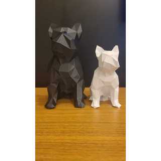 Estátuas Geométricas de Cachorro Bulldog - Elegância e Estilo para a Sua Decoração em Oferta na Shopee