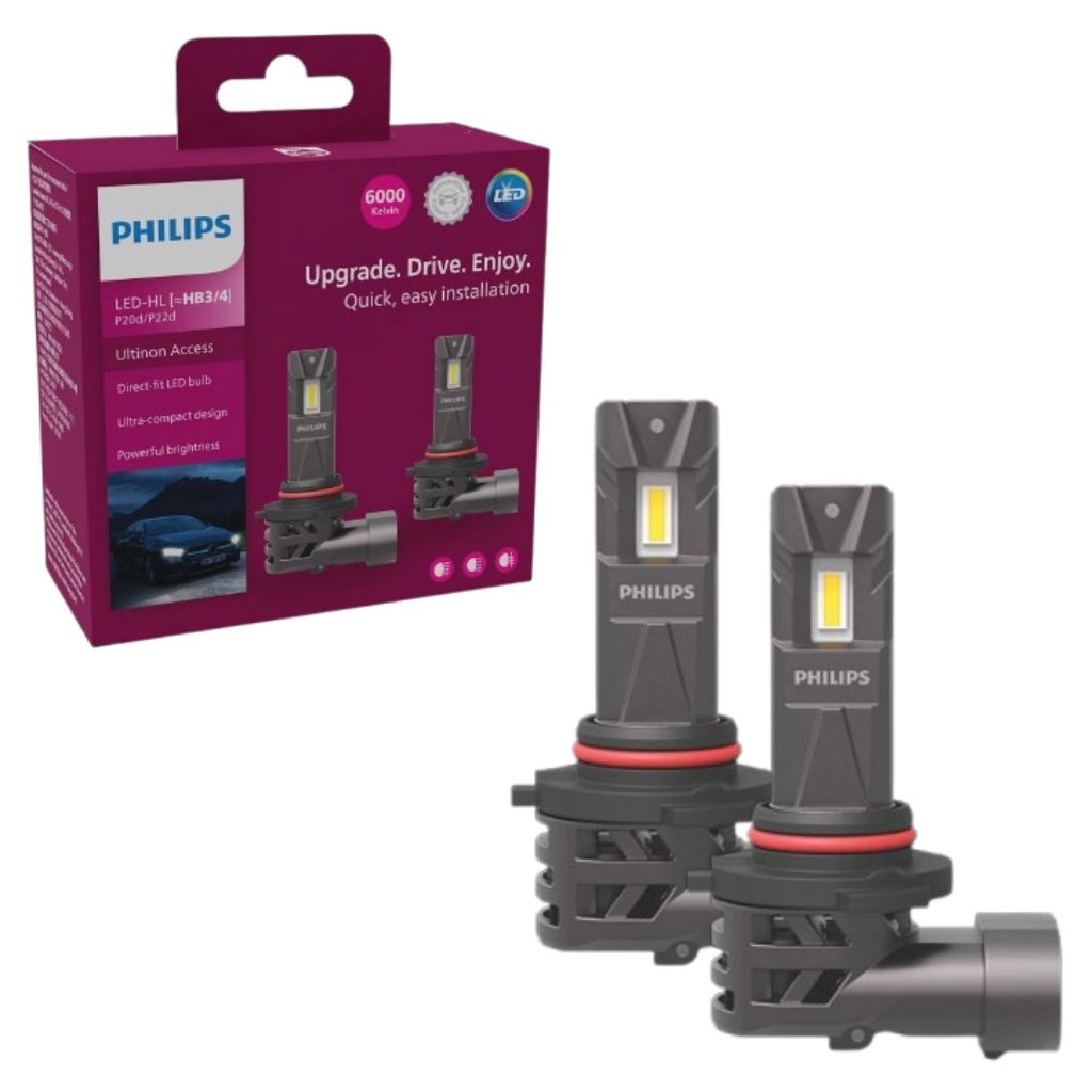 PAR DE LÂMPADA LED PHILIPS ULTINON ACCESS HB3/HB4 LUZ BRANCA 6.000K 12V FAROL ALTO BAIXO E NEBLINA em Oferta na Shopee