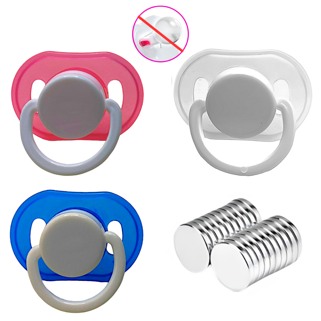 Chupeta Sem Bico para Bebê Reborn Pacote 5 Pçs + IMA - Chupeta Boneca p/ montar Chupeta Magnética em Oferta na Shopee