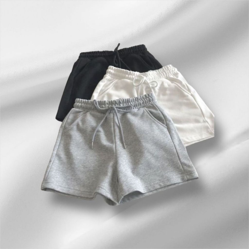 Kit moletom moletinho ribana 2 shorts feminino cos alto combina com tudo balada academia dia dia leve preto cinza