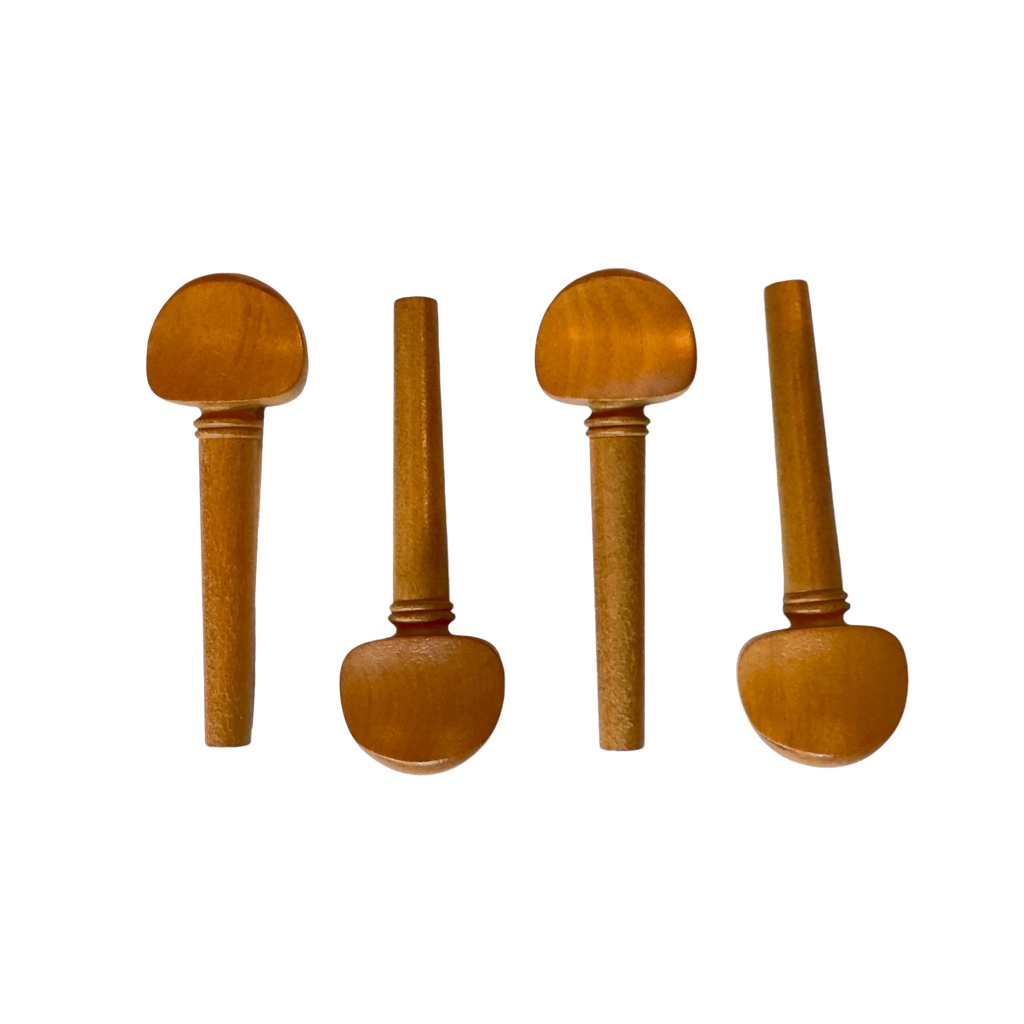 Kit 04 Cravelhas Boxwood Violino 4/4 Marrom Liso Gold Top