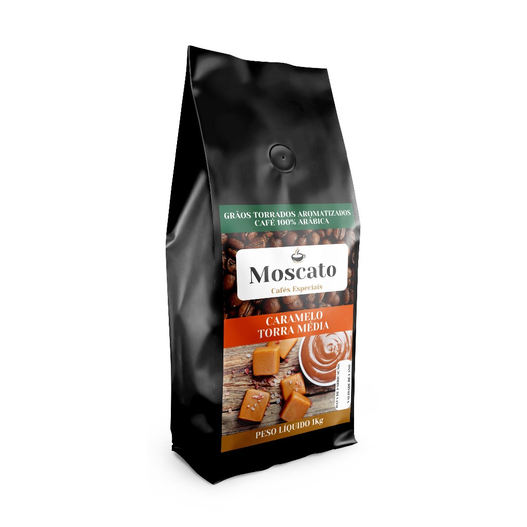 Café em Grãos Arábica Gourmet Aromatizado Caramelo /TORRA MÉDIA