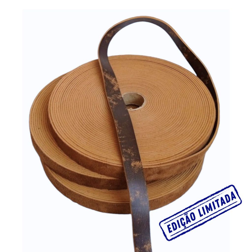 15 Metros de Tira de Couro Ecológico Montana Manchada - 2cm