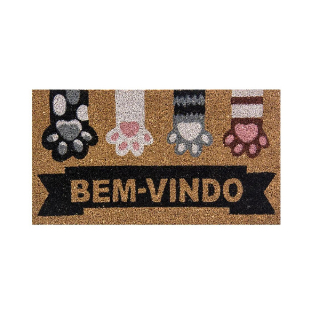 Capacho De Porta Fibra De Coco Patas Marrom 60x33cm - Uzoo em Oferta na Shopee