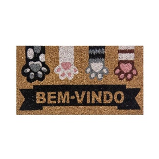 Capacho De Porta Fibra De Coco Patas Marrom 60x33cm - Uzoo em Oferta na Shopee