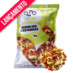 Mix Castanhas Nobre Sem Amendoim e Sem Uva Passas Macadâmia Castanha de Caju/Pará Amêndoa Nozes 1kg