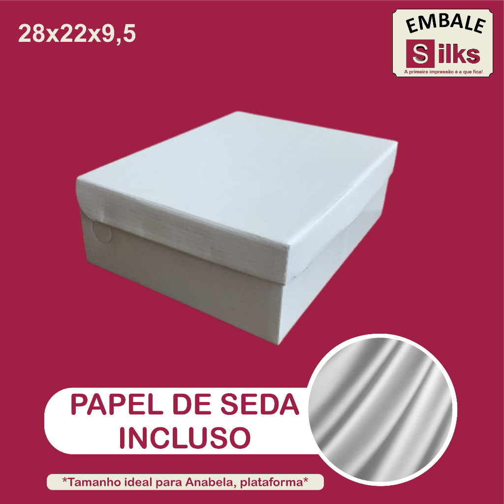 CAIXAS PARA CALÇADOS 28x22x9,5 COM BRINDE DE PAPEL DE SEDA – FÁCIL MONTAGEM em Oferta na Shopee