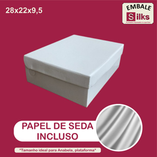 CAIXAS PARA CALÇADOS 28x22x9,5 COM BRINDE DE PAPEL DE SEDA – FÁCIL MONTAGEM em Oferta na Shopee