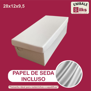 CAIXAS PARA CALÇADOS 28x12x9,5 COM BRINDE DE PAPEL DE SEDA – FÁCIL MONTAGEM 10-20 em Oferta na Shopee