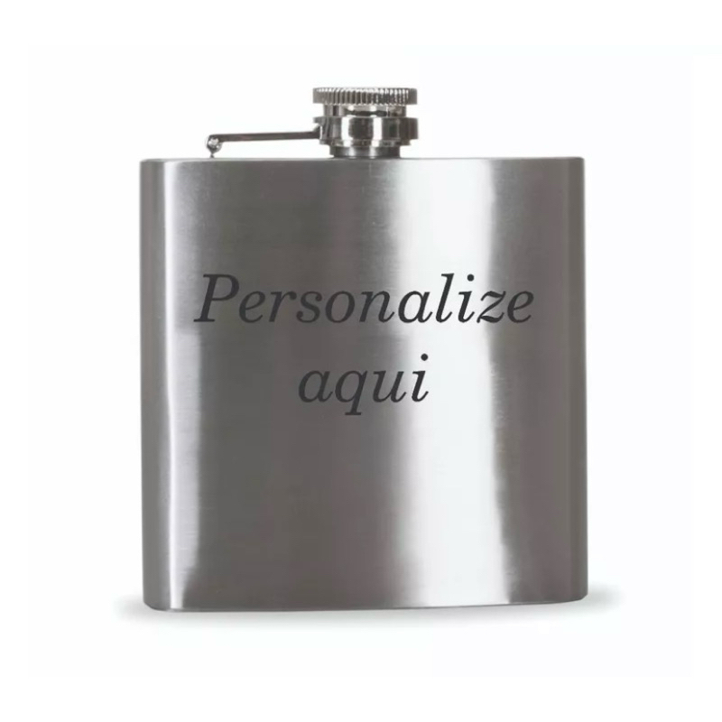 kit 10 cantil porta whisky 7oz personalizado nome time/logo