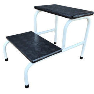 Escada Clínica de 2 Degraus Esmaltada Tubo 3/4 Com Piso em MDF Com Antiderrapante Branca em Oferta na Shopee
