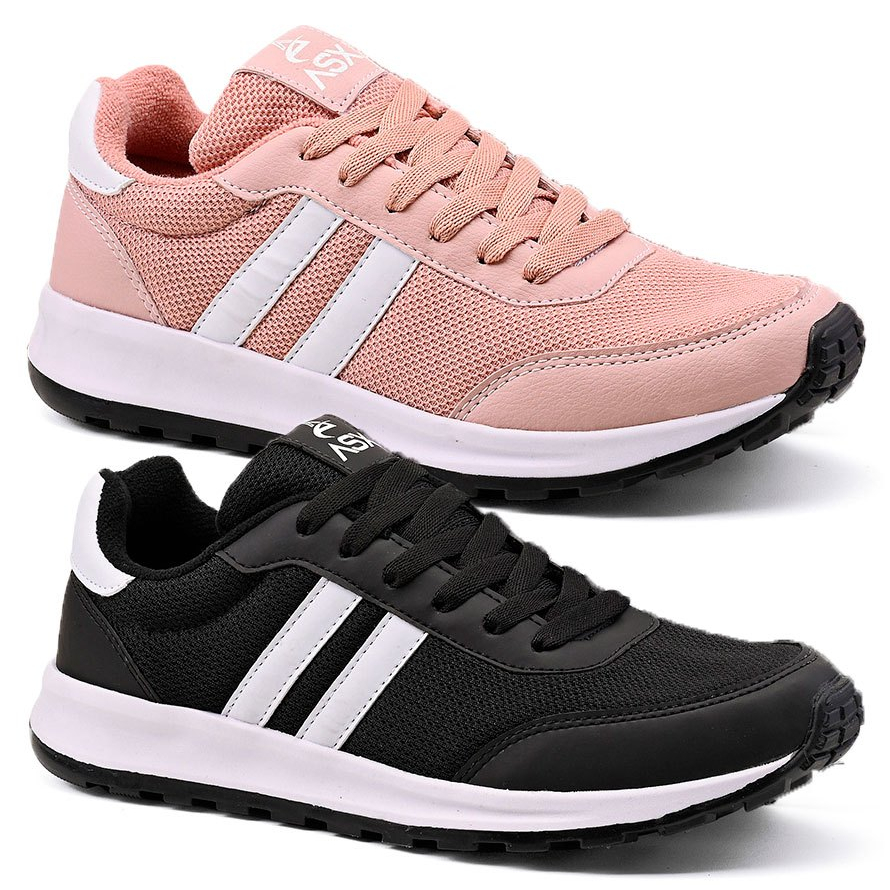 Kit 2 Tênis Unissex Masculino e Feminino Corrida Academia Super Confortável Lançamento