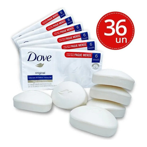 Kit 36 Sabonete Dove Em Barra Original - 90g - Fragrâncias Erva Doce Karité Antibacteriano