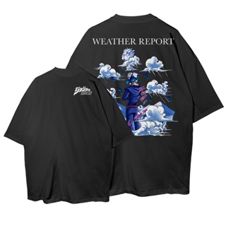 Camiseta Oversized Weather Report Jojo's Bizarre Adventure Anime Nuvens Streetwear Camisa Unissex em Oferta na Shopee