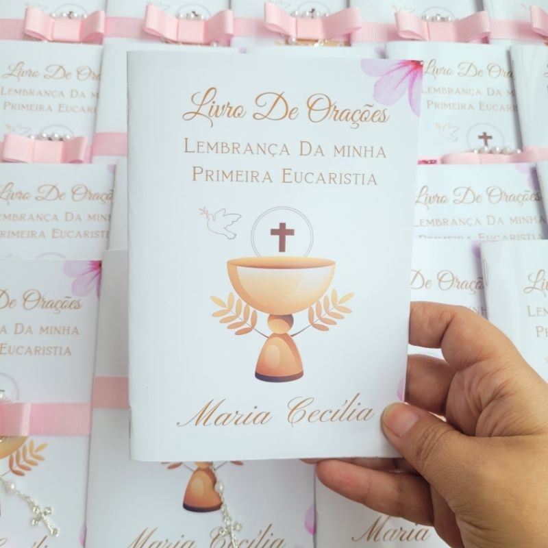 Kit com 15 Livros de orações para lembrancinha de batizado,crisma,primeira Eucaristia, primeira comunhão