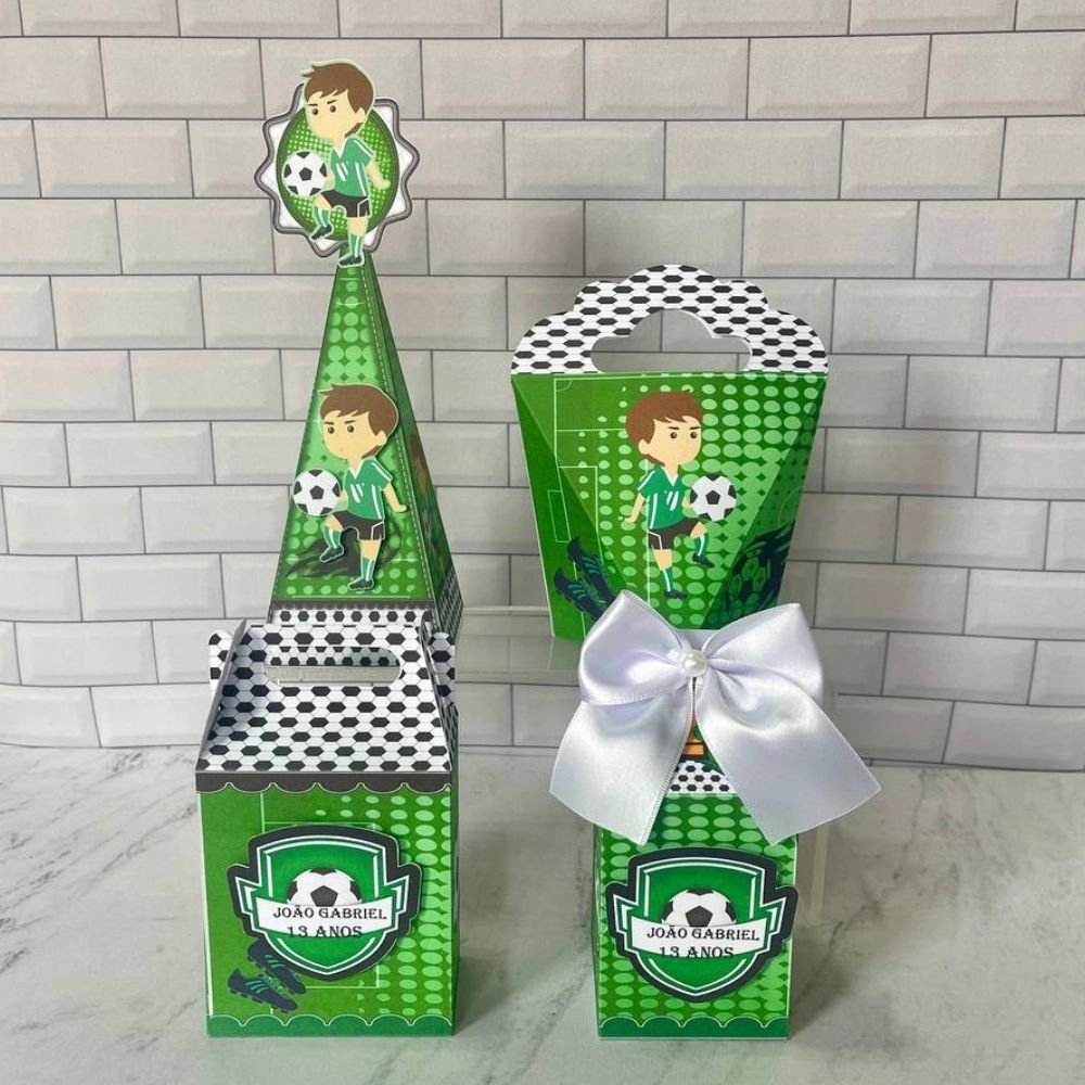 kit festa de aniversário Futebol - lembrancinha - festa infantil - caixinhas personalizada - futebol