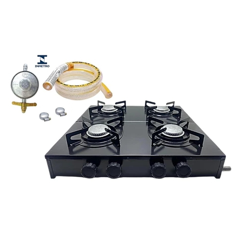 Fogão 4 Bocas  Completo com Mangueira Registro e Abraçadeiras mais vendido