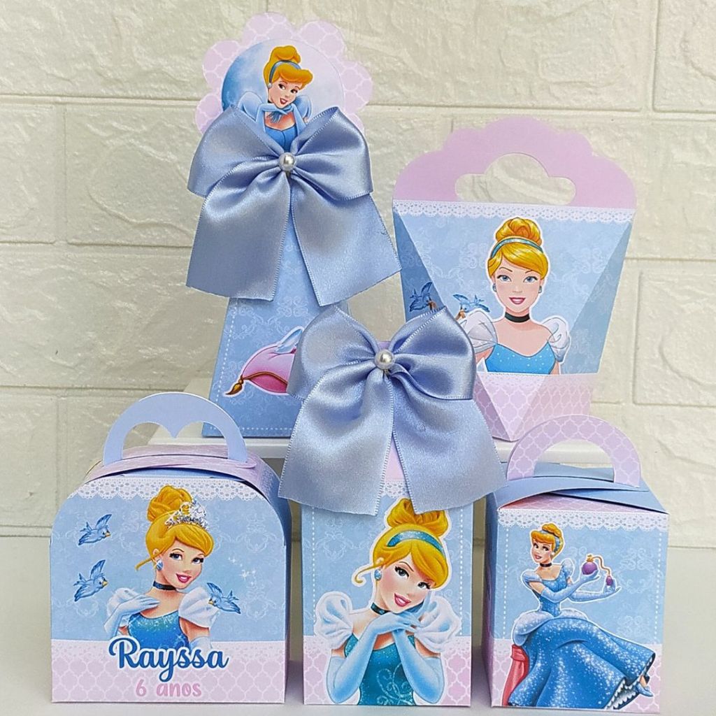 Kit Personalizado Tema Cinderela Caixinhas Personalizadas para Aniversário