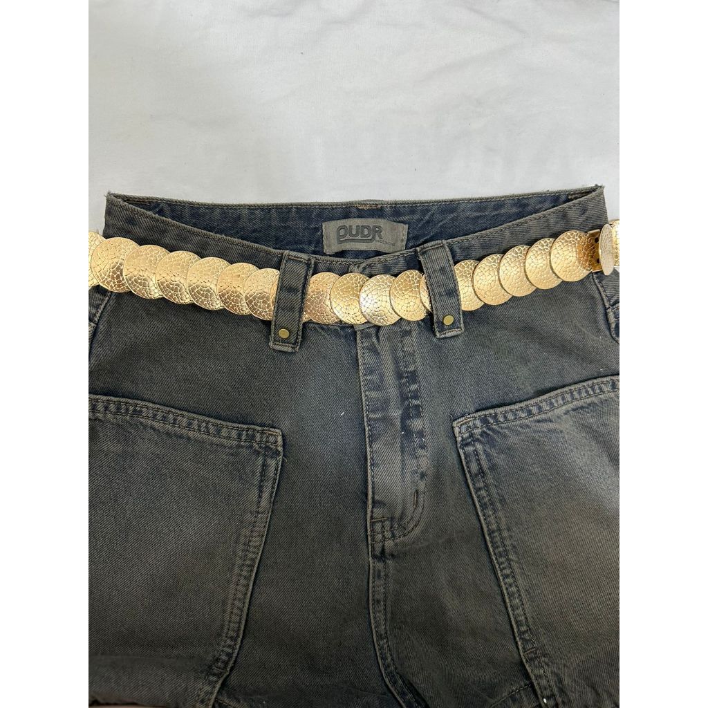 Cinto Elástico Medalhas Douradas Removível com Fechamento em Gancho Design Modelo em Oferta na Shopee