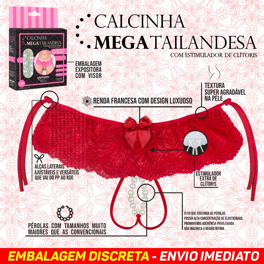 TANGA FIO COM PÉROLAS TRASEIRA SEDUTORA E DELICADA em Oferta na Shopee