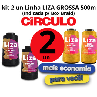 Kit 2 unidades Fio Linha Liza Grossa Círculo 500m - Indicado para Box Braid em Oferta na Shopee