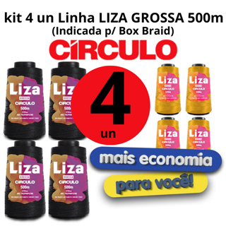 Kit 4 unidades Fio Linha Liza Grossa Círculo 500m - Indicado para Box Braid (mesma espessura da princesa) em Oferta na Shopee