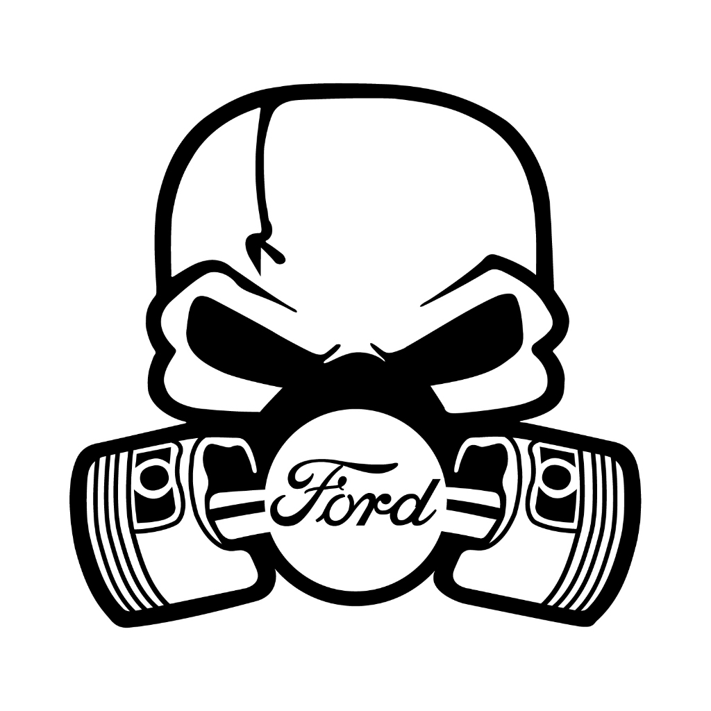 Adesivo Ford Caveira Mascara Turbo Rebaixado Skull adesivo decorativo para carro moto vidro lataria