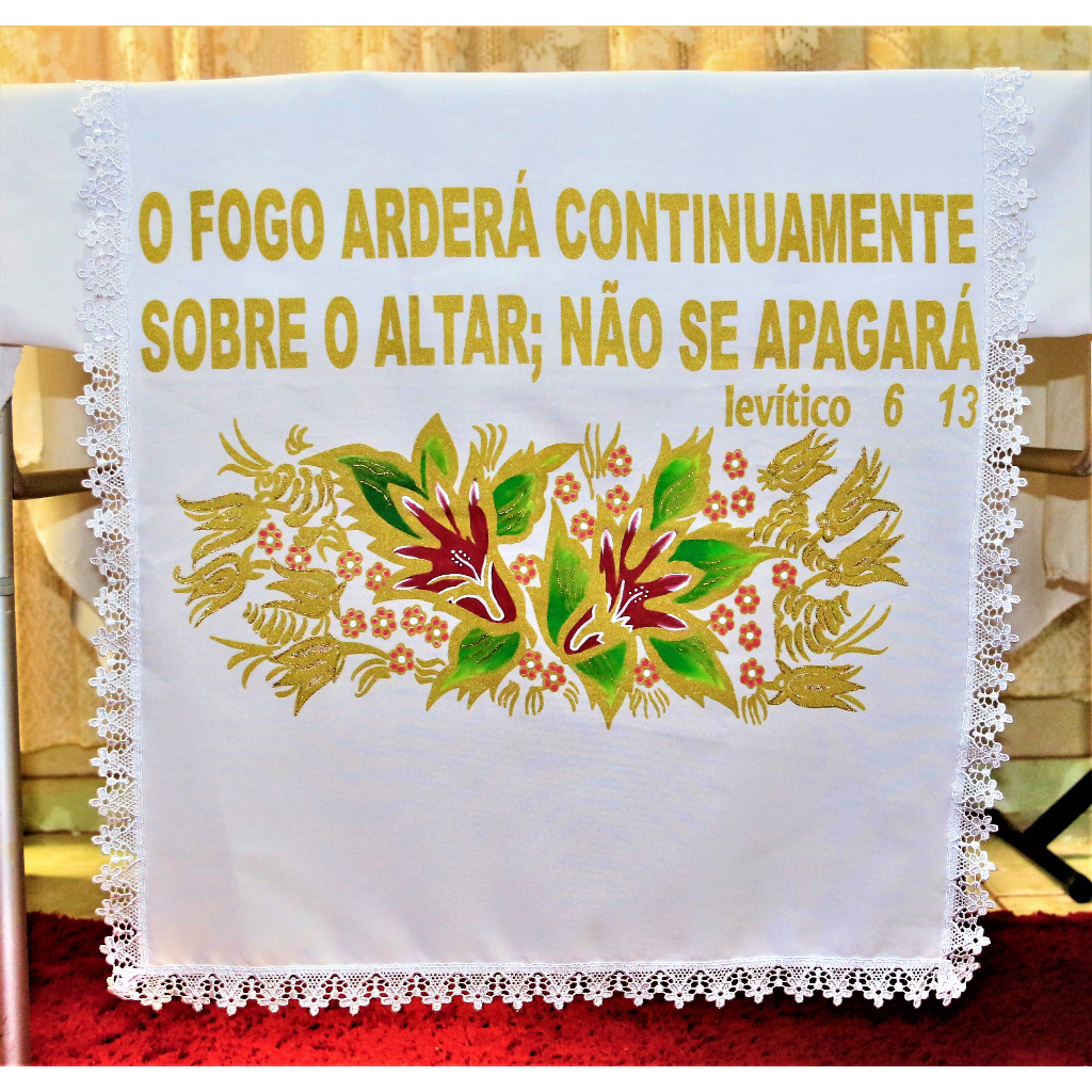 Toalha De Púlpito Decoração Para Santa Ceia Branca 2 ##!