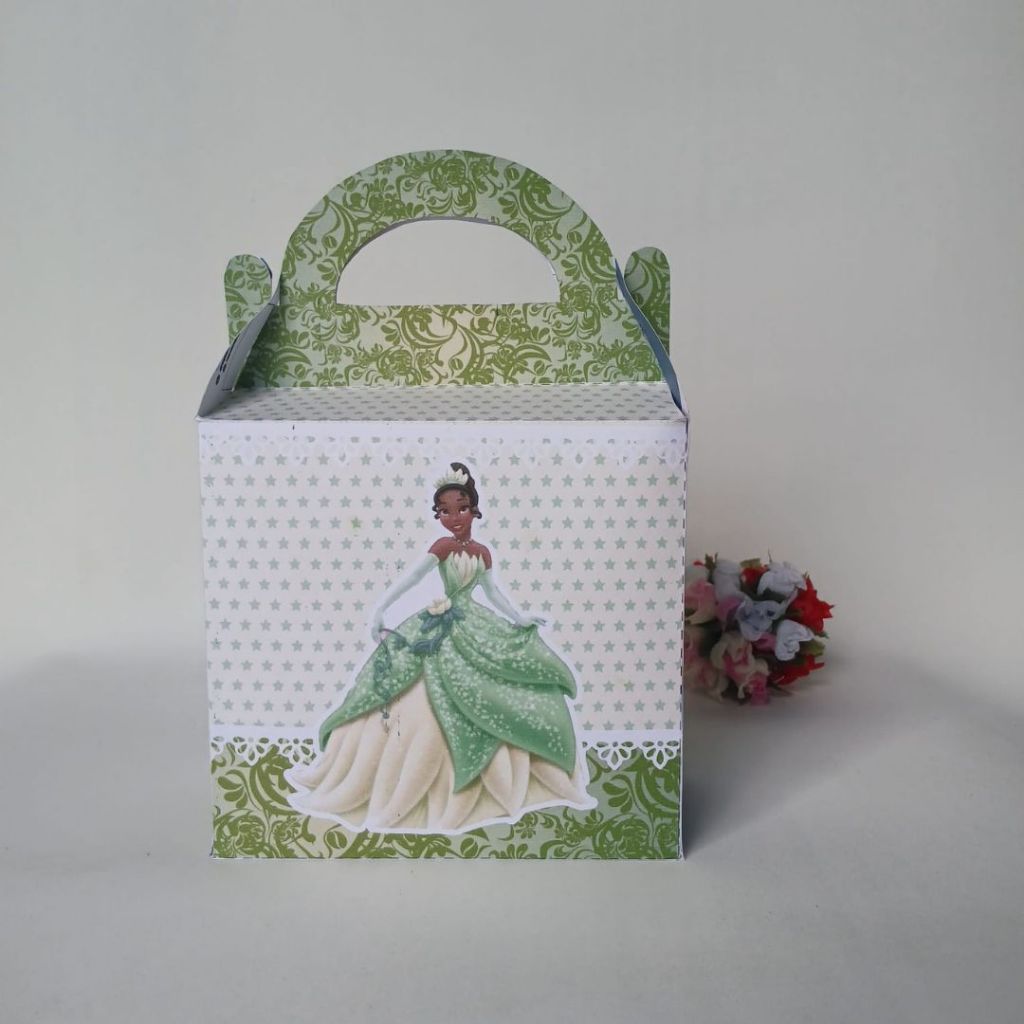 Caixa Lancheira A Princesa e o Sapo-Lembrancinha aniversario-Caixinha Personalizada-Festa Infantil