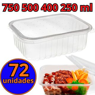 Pote Embalagem Marmita Descartavel Rentagular Plastico 500ml 400ml 250ml 750-ml Comida Fitness em Oferta na Shopee