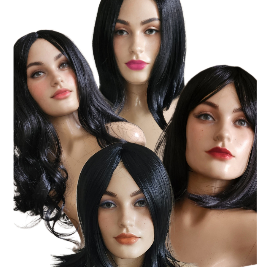 Peruca lace wing Curta e Media, Cabelo Preto, Peruca cabelo Ondulado, cabelo para o dia a dia
