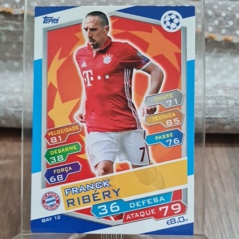 Card BAY12 FRANCK RIBÉRY FC BAYERN MÜNCHEN da Coleção Match Attax Champions League 2016/2017 - Topps