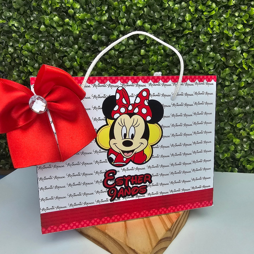 Sacolinha Horizontal MINNIE VERMELHA - Personalizados - Festa infantil - Aniversário - Lembrancinha
