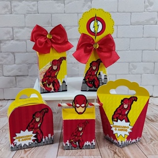 Kit Personalizados caixinhas FLASH  Lembrancinha aniversário-Festa PEGUE E MONTE em Oferta na Shopee
