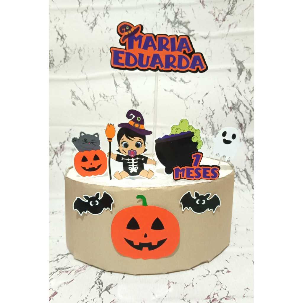 Topo de Bolo Personalizado Halloween - Baby Menina — imagem 2 de 2