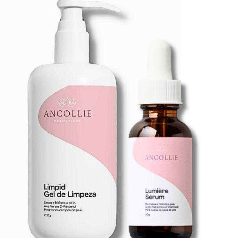 Kit de Skincare Ancollie: Límpid Gel de Limpeza + Lumière Sérum
