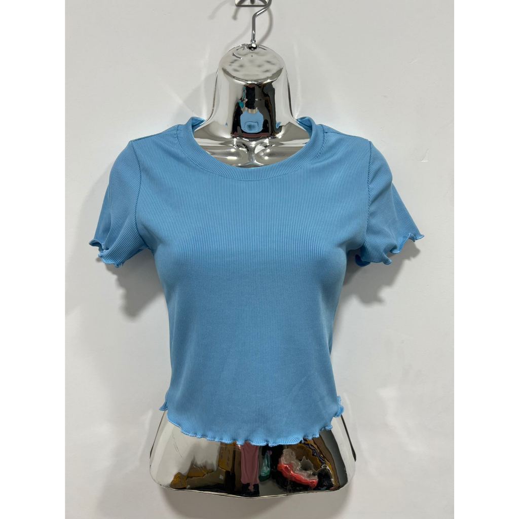 Cropped Canelado Blusa Feminina Blogueirinha Com Manga Tecido Ribana canelado