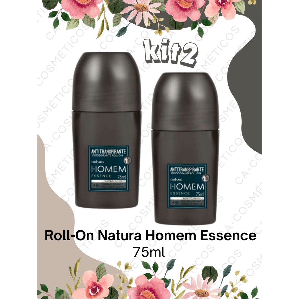 Desodorante Roll-On Natura Homem Essence kit de 2 é 3 Unid