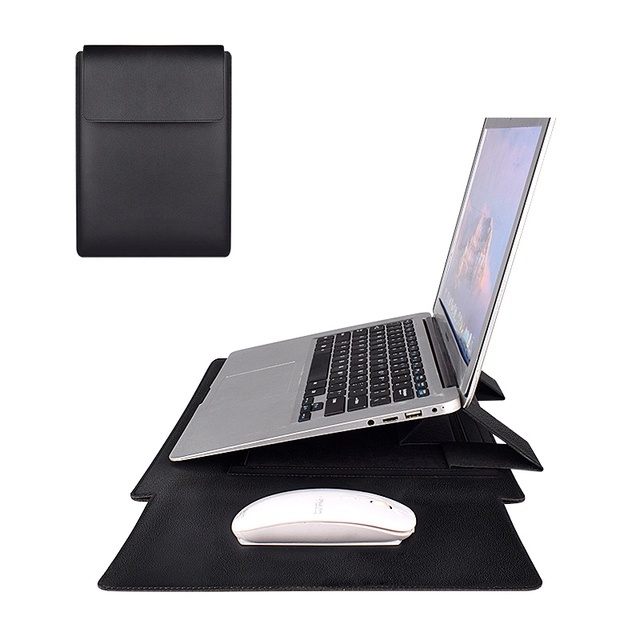 Bolsa Multiuso Para Macbook air M2 13.6 13/14/15/16 Polegadas Capa De Couro PU Com Suporte De Mouse Pad alta qualidade
