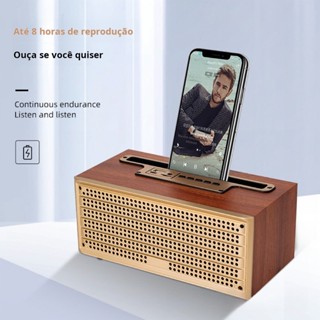 ONEX Caixa de Som Radio Retrô Vintage Bluetooth Portátil com Rádio FM e Suporte para Celular em Oferta na Shopee