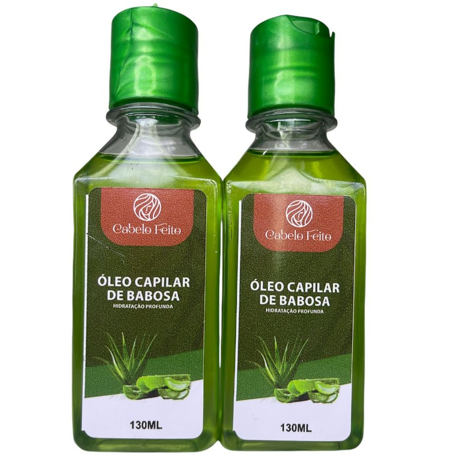 Kit com 2 Óleos Capilar de Babosa Maciez e Brilho 130mL Cabelo Feito em Oferta na Shopee