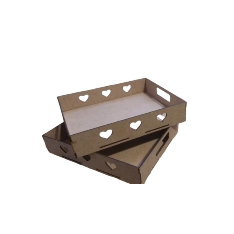 Bandeja Retangular Coração Mdf em Oferta na Shopee