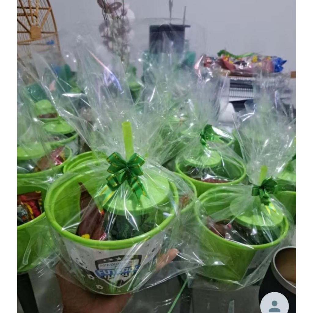 embalagem poli para baldes de pipocas saquinho plástico transparente pp celofane alta qualidade